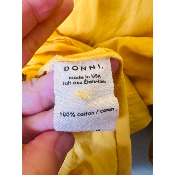 DONNI Yellow 100% Cotton Long Sleeve Tunic Maxi Dress Size Medium - Picture 8 of 11